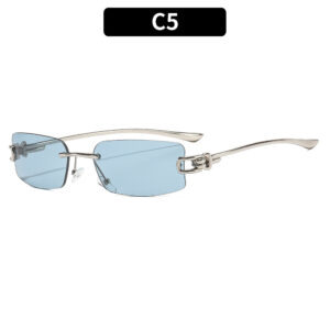 C5-silver frame light blue piece