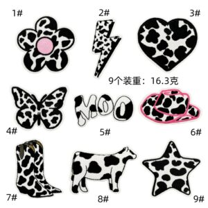 Cow style cloth stickers set of 9 pieces