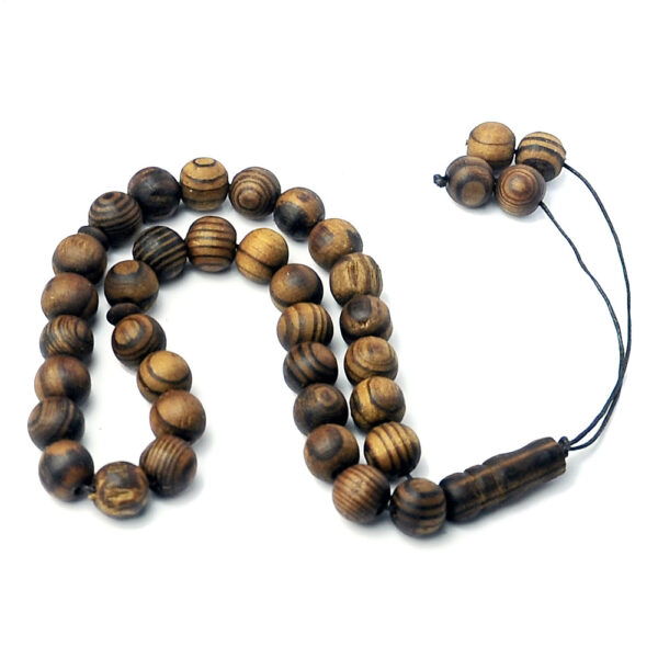 Wholesale Wood 33 Beads Natural Pattern Round Prayer Bracelet Everyday Wear Gift