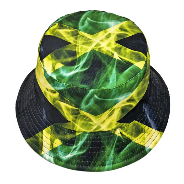 oly-d7518362c53015b9c02c369e268bb7f0 Wholesale Chic Jamaica Flag Print Double Sided Bucket Hat Outdoor Sun Hat for Resale