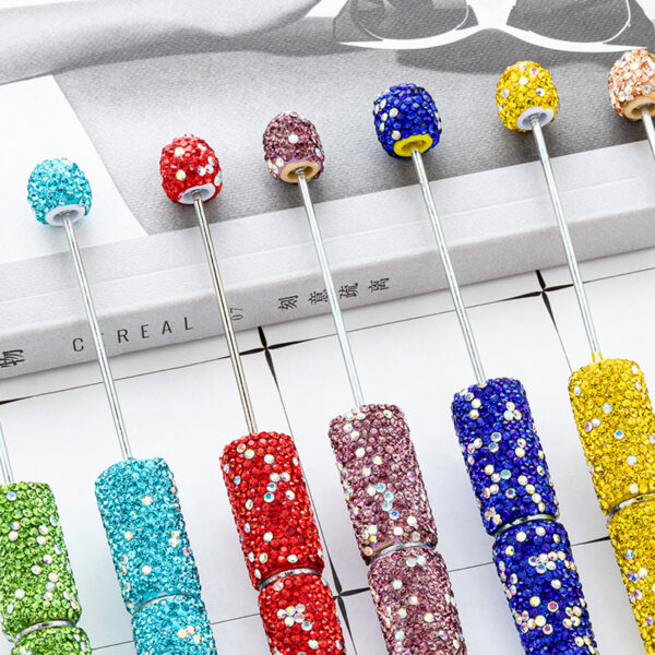 oly-d75de1ef29fe64c19479c17a26cbb9e6 Wholesale DIY Rhinestone Beaded Pen Multi Color Plastic Ballpoint for Gift Office