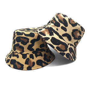 Wholesale Trendy Leopard Print Bucket Hat Casual Sun Protection Cap for Men Women