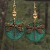 oly-d763b1b91f501542aa0a1ff9b74d5fdb Wholesale Trendy Dragonfly Earrings Bronze Green Alloy Ethnic Style Women's Jewelry