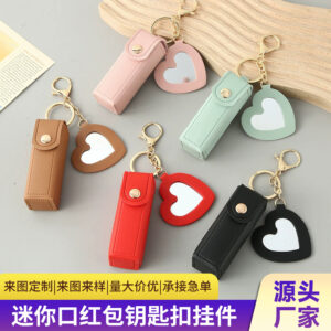 oly-d78ea1cf6dd87a374d82928b929c74ed Wholesale Leather Lipstick Bag Keychain Pendant Ins Style Bag Charm Fashion Accessory Gift
