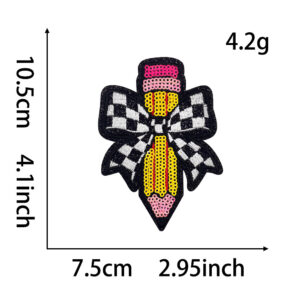 Hot melt glue* pencil checkered bow
