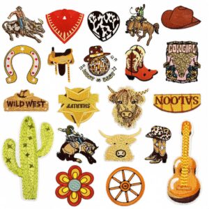 Wholesale Farm Pastoral Embroidered Patches Iron On Cowboy Style for Jeans Jacket Decor Gift