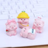 oly-d7b7be1769433f047c548461c5e352ce Wholesale Cute Pig Resin Figurine Set 4 Piece Desktop Car Decor Everyday Gift