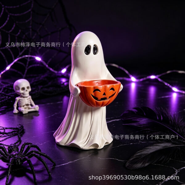 Wholesale Ghost Pumpkin Resin Statue Bowl - American Country Home Decor Gift