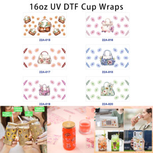 oly-d7fe6b1ca508d035b4a2b71e3ea0ea29 Wholesale 5pcs Retro Leather Purse Multicolor Floral Leaf Pastel Watercolor Prints 16oz Cup UV DTF Wraps OLY Exclusive