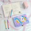 Wholesale A5 Plush Unicorn Notebook with Lock, Chic Journal for Kids and Gift Giving