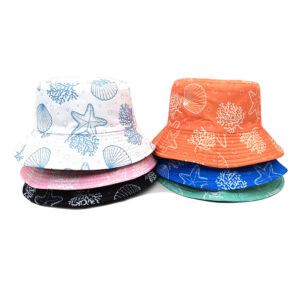 Wholesale Starfish Pattern Double Sided Fisherman Hat Sun Protection Fashion Accessory for Outdoor Travel Gift