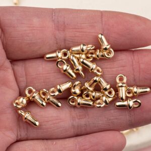 oly-d8379279571674e85243301a0892b0f4 Wholesale Gold Electroplated Plastic Fat Cap Nails DIY Jewelry Making Accessories for Bracelets and Earrings