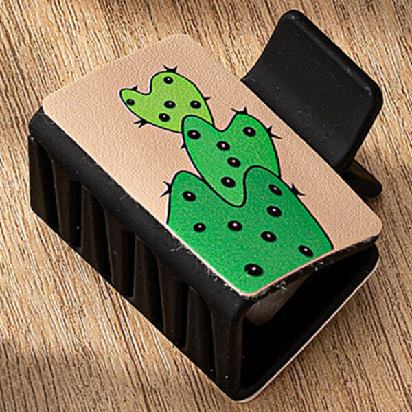 Wholesale Western Cactus PU Leather Acrylic Hair Claw Clip Fashion Hair Accessory for Women Trendy Gift