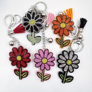 oly-d88abdac925924279a53ecd1658fe18c Wholesale Rhinestone Flower Keychain Tassel Pendant Wedding Gift Car Key Accessory