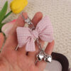 Wholesale Trendy Blue Plaid Bow Silicone Keychain Bag Charm Decorative Accessory Gift