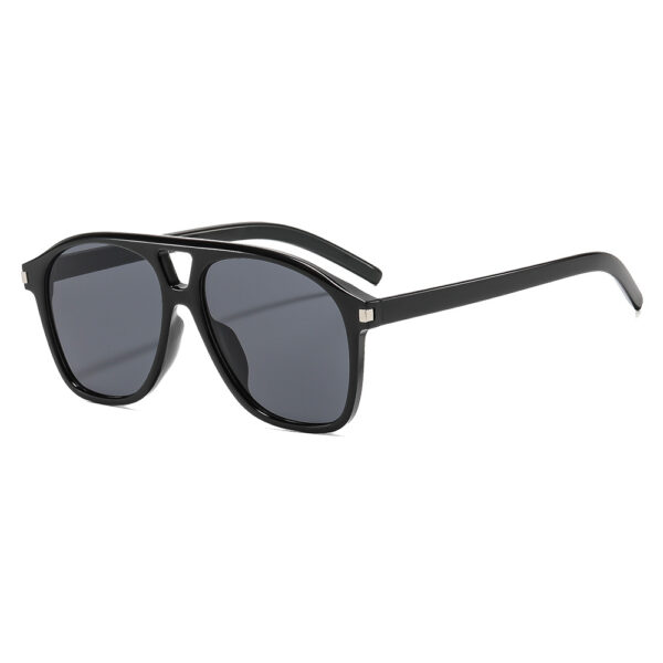 Wholesale Retro Double Bridge Sunglasses UV400 Protection Grey Lens Black Frame Fashion Accessory Boutique Resale