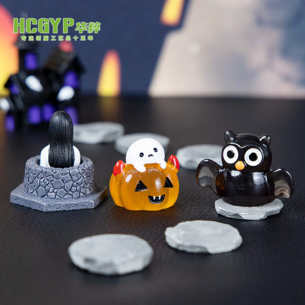 oly-d8a0cf0f8e9bb4fa97a3301d1afd9563 Wholesale Resin Halloween Decoration Luminous Owl and Ghost Figurine Home Decor Gift