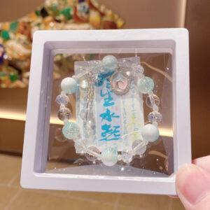 Blue unicorn milk cap floral bracelet (boxed)