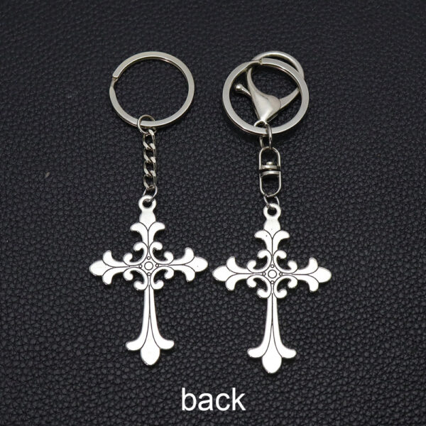 Wholesale Vintage Cross Rhinestone Keychain Zinc Alloy Antique Finish Bag Charm Boutique Resale