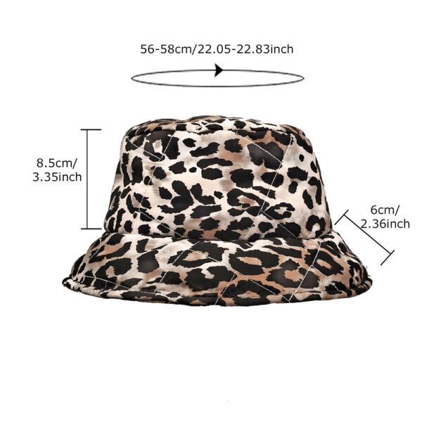 oly-d8dd6846b018a2c180219b29ac076766 Wholesale Padded Leopard Print Sunscreen Bucket Hat Wide Brim Large Size Winter Fisherman Hat Fashion Accessory Gift