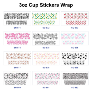Wholesale 8pcs Butterfly Fruit 3oz Cup Stickers Wrap