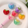 Wholesale Pearl Finish Acrylic Loose Beads Strawberry Heart Shaped DIY Phone Straps Jewelry Making Supplies
