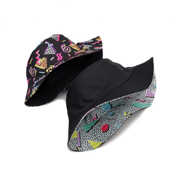 oly-d93705695278bc54f85a053c359862f2 Wholesale Trendy Geometric Graffiti Fisherman Hat Wide Brim Sunscreen Women Fashion Accessory