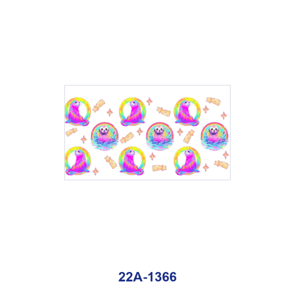 oly-d9534d84943d9aaaf79ba9c1563cde47 Wholesale 5pcs Rainbow Tie Dye Neon Cute Wild Animal Sloth Sea Turtle Leopard Lion Dolphin Floral Heart Star Mixed Decor Prints 16oz Cup UV DTF Wraps
