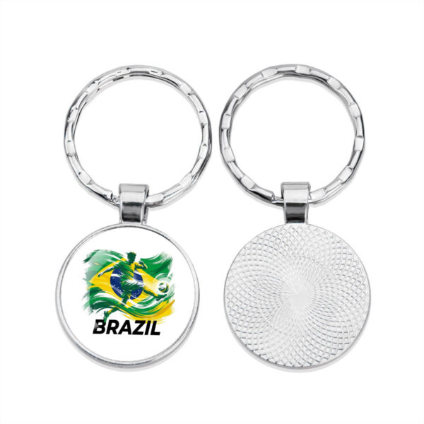 Wholesale Metal Flag Keychain Football Fan Bag Charm Decorative Accessory