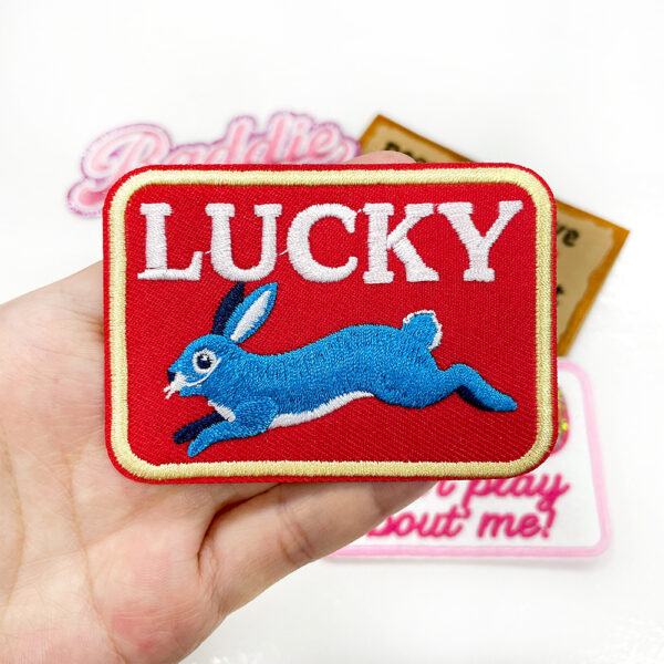 oly-d968f627acb19d520f95a578b12dfb78 Wholesale Polyester Embroidered Lucky Rabbit Alphabet Patch Iron-On for Shoes Hats DIY Fashion Accessory