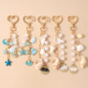 Wholesale Beach Theme Keychain Zinc Alloy Octopus Shell Starfish Charm for Bag Decoration