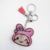 Wholesale Trendy Pink Rhinestone Rabbit Keychain Bag Charm Women Boutique Resale