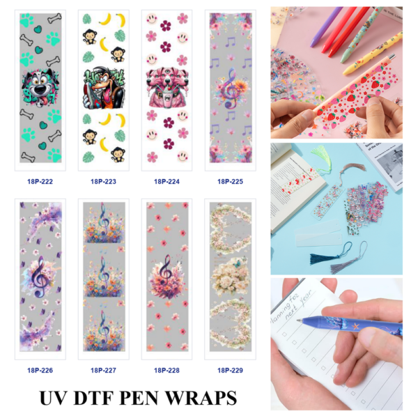 oly-d9a3dcf61c1b243828858f40609be6ad Wholesale 2/8/16pcs UV DTF Stickers Soft Floral Music Pet Themed Pastel Aesthetic Stationery Graphics Pen and Bookmark Stickers OLY Exclusive