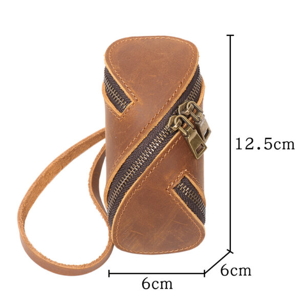 Wholesale Retro Crazy Horse Leather Key Pouch Multifunctional Cowhide Zipper Coin Purse for Everyday Carry Boutique Resale