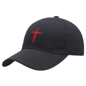 black embroidery red / Adult average size (58cm adjustable)
