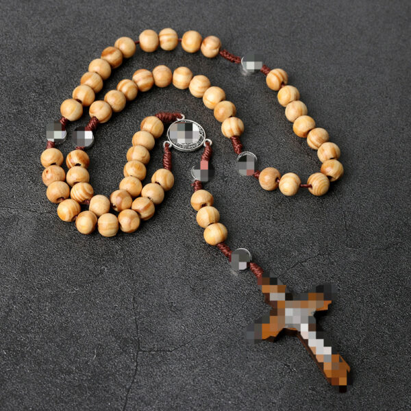 oly-d9d237e2a3ea3d17d4512a3b0f39f5e7 Wholesale Handmade Black Wood Cross Necklace Rosary Jewelry Fashion Accessory