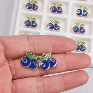oly-d9f4fed0af20eb27de079f0a05b2b663 Wholesale Zinc Alloy Oil Drip Blueberry Fruit Pendant Bag Charm Keychain Accessory for Everyday Wear