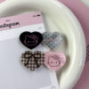 Wholesale Y2K Heart Duckbill Hair Clip Acrylic Coffee Color Fashion Hair Accessory