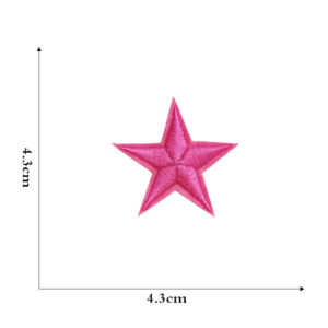Rose red five-pointed star Small size cloth stickers