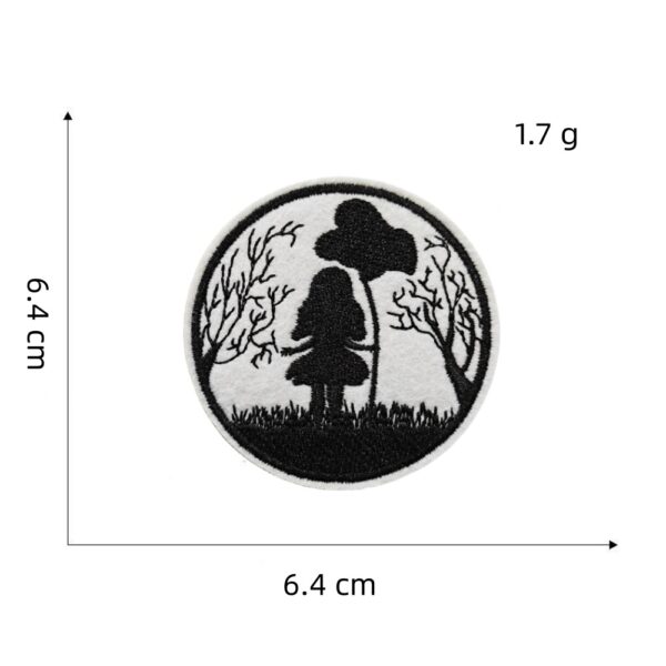 Wholesale 16pcs Black White Cartoon Embroidered Patches for Clothing Decoration Trendy Fashion Accessory