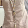oly-da20b0e09be3812df84646f40efe160b Wholesale Floral Beaded Silicone Lanyard with Ball Chain for ID Card Trendy Everyday Jewelry Accessory