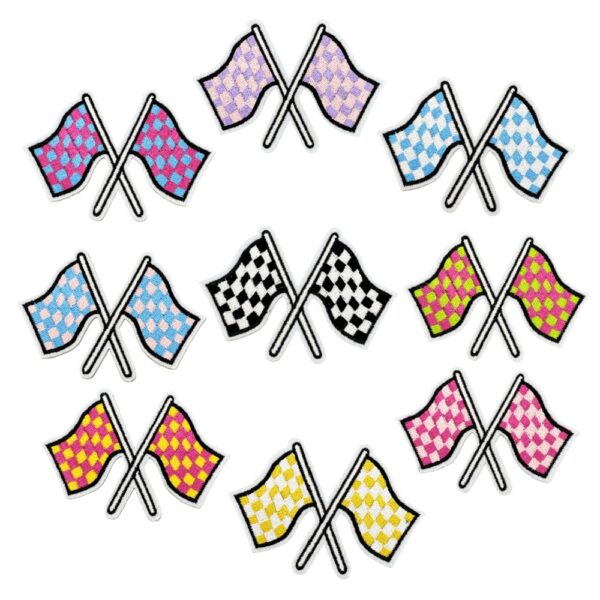 Wholesale Colorful Plaid Embroidered Fabric Patch Decorative Fashion Accessory for Bags Clothing Gift