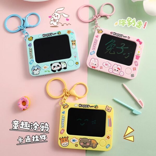 oly-da479c1735655e809d34823f4e258468 Wholesale Plastic Mini Graffiti Drawing Board Keychain Cartoon Couple Bag Charm