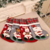 Wholesale Korean Style Plush Santa Christmas Stocking Gift Bag Large 3D Decorative for Candy Resale