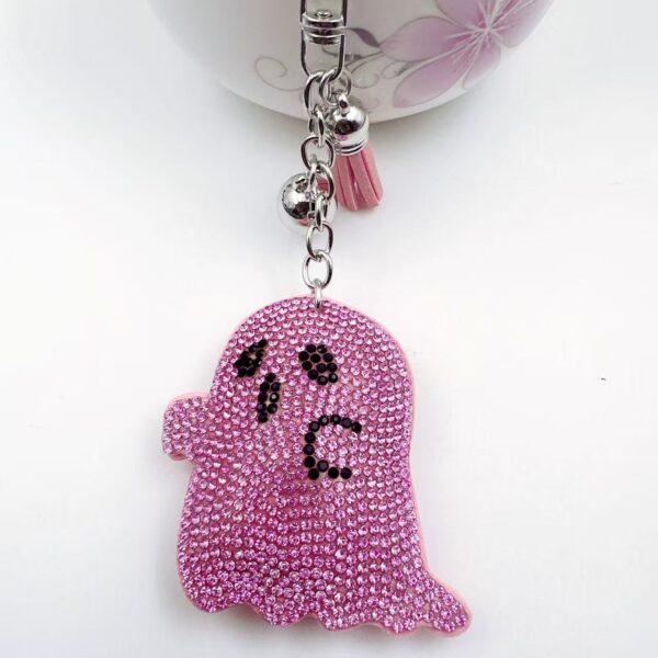 oly-da4dbbc4c7daabbe55321e2b95e4c39a Wholesale Halloween Ghost Keychain Rhinestone Zinc Alloy Bag Charm Accessory