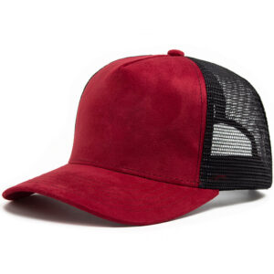Burgundy-glossy suede baseball cap / Adjustable