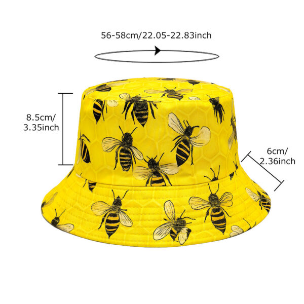 oly-da64f83e8fd5f6328c245d91d14389f2 Wholesale Bee Print Double Sided Bucket Hat Trendy Fashion Accessory Gift for Summer
