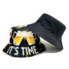Wholesale Stylish Bucket Hat with Beer Letter Print Sun Protection Fashion Hat for Resale