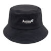 Wholesale Unisex Retro Fishbone Embroidery Bucket Hat Sun Protection Casual Style Boutique