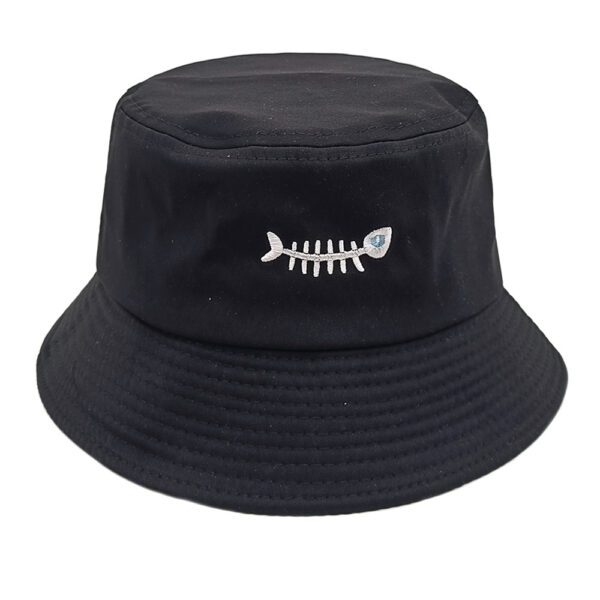 Wholesale Unisex Retro Fishbone Embroidery Bucket Hat Sun Protection Casual Style Boutique